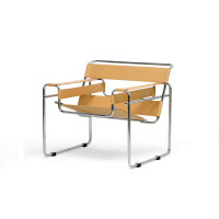 Baxton Studio ALC-3001 Tan Jericho Tan Leather Mid-Century Modern Accent Chair